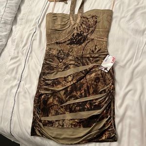 Brown night short dress (new)